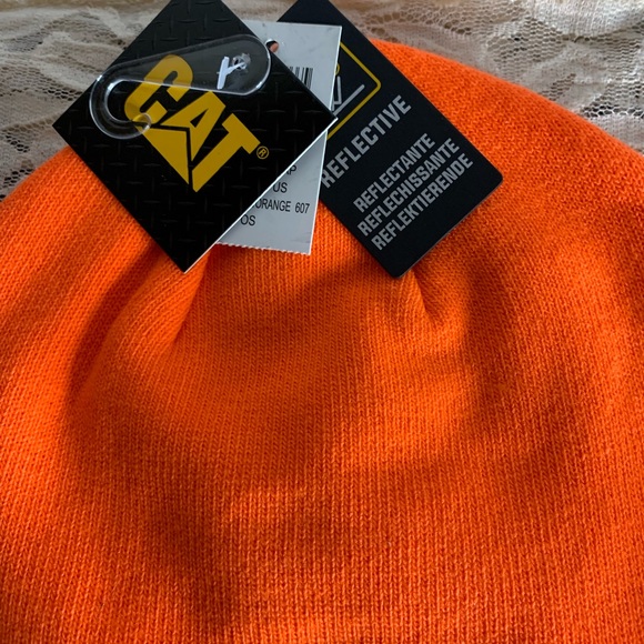 Caterpillar Hi Vis Orange Beanie Cap - Picture 3 of 4